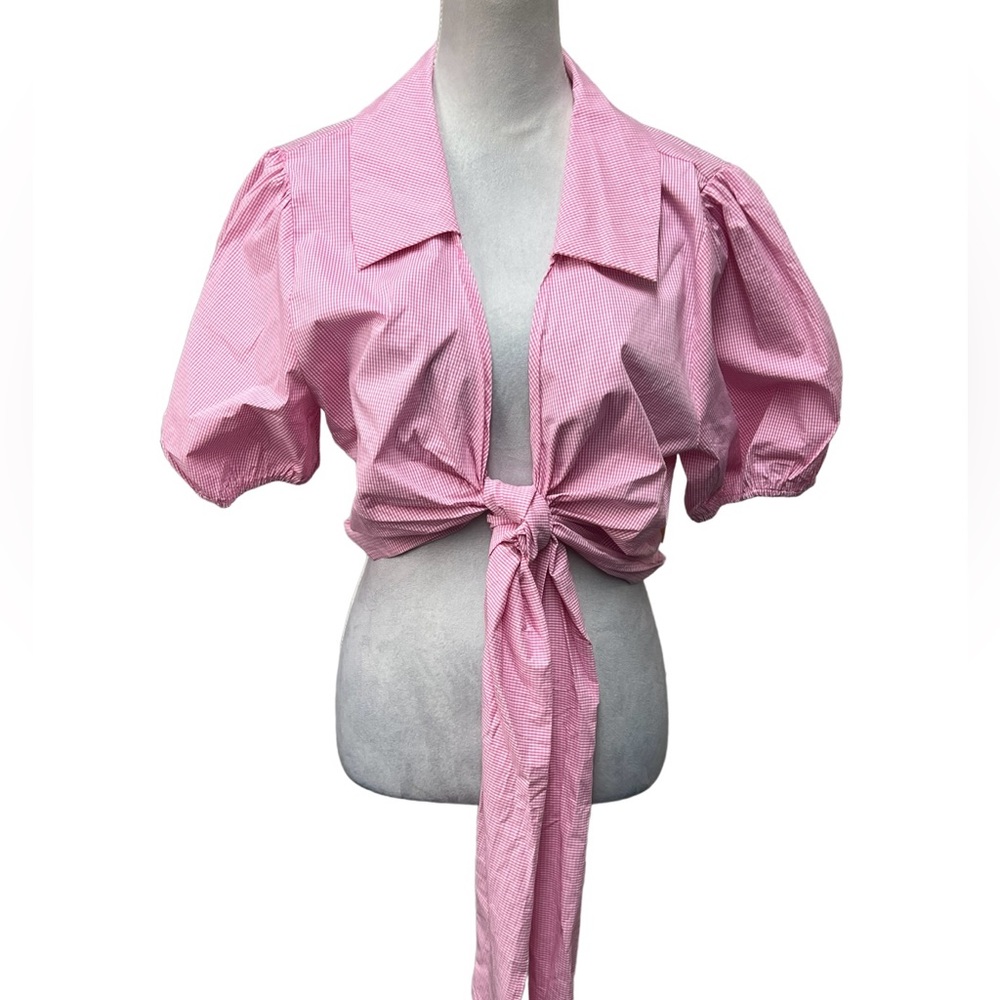 Find Me Plus Short Sleeve Checkered Tie Up Shirt / Size/ 2XL / Item# 1-22836